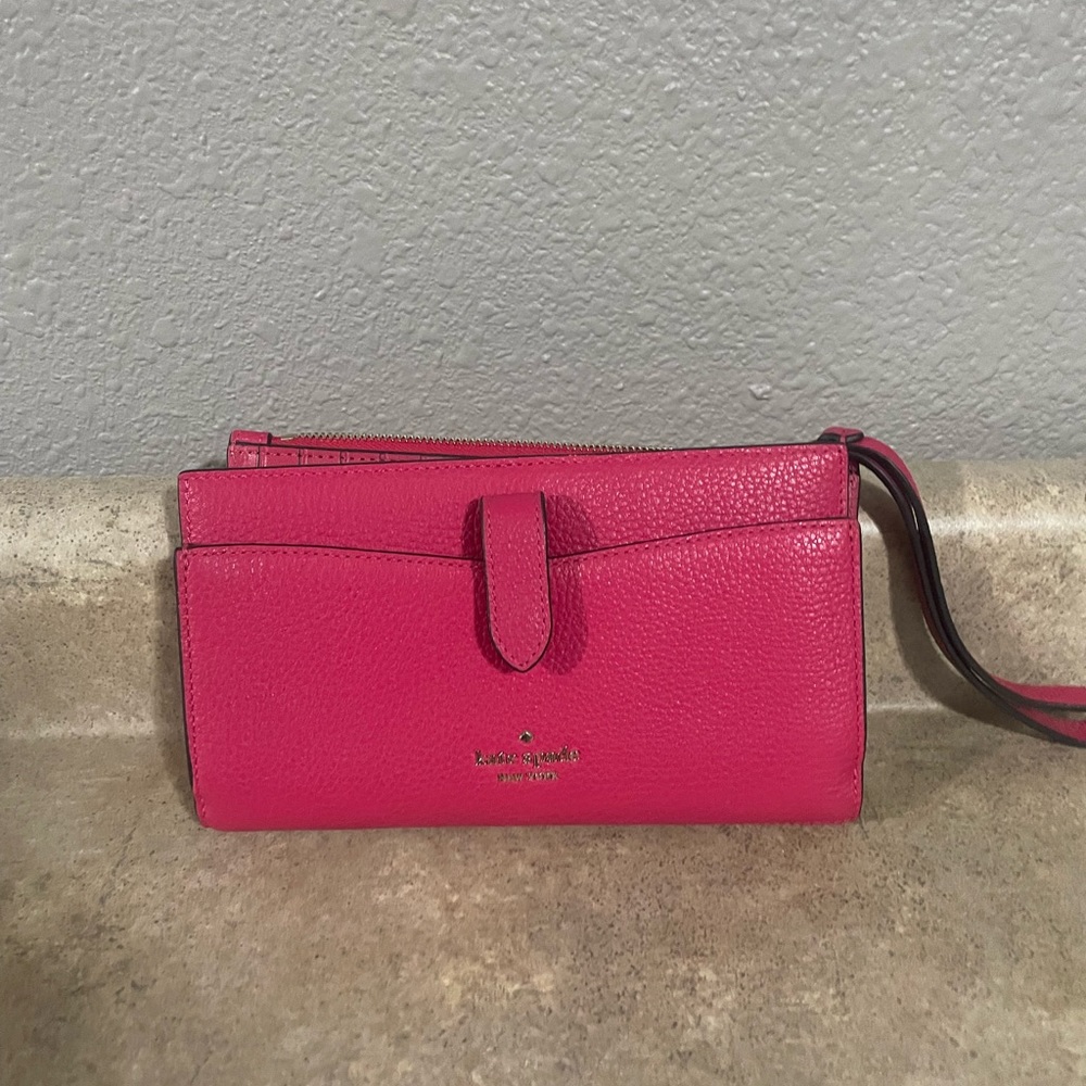 Hot Pink Kate Spade Wallet with wrist handle